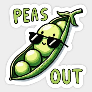 Happy Peas out Peace out Sticker